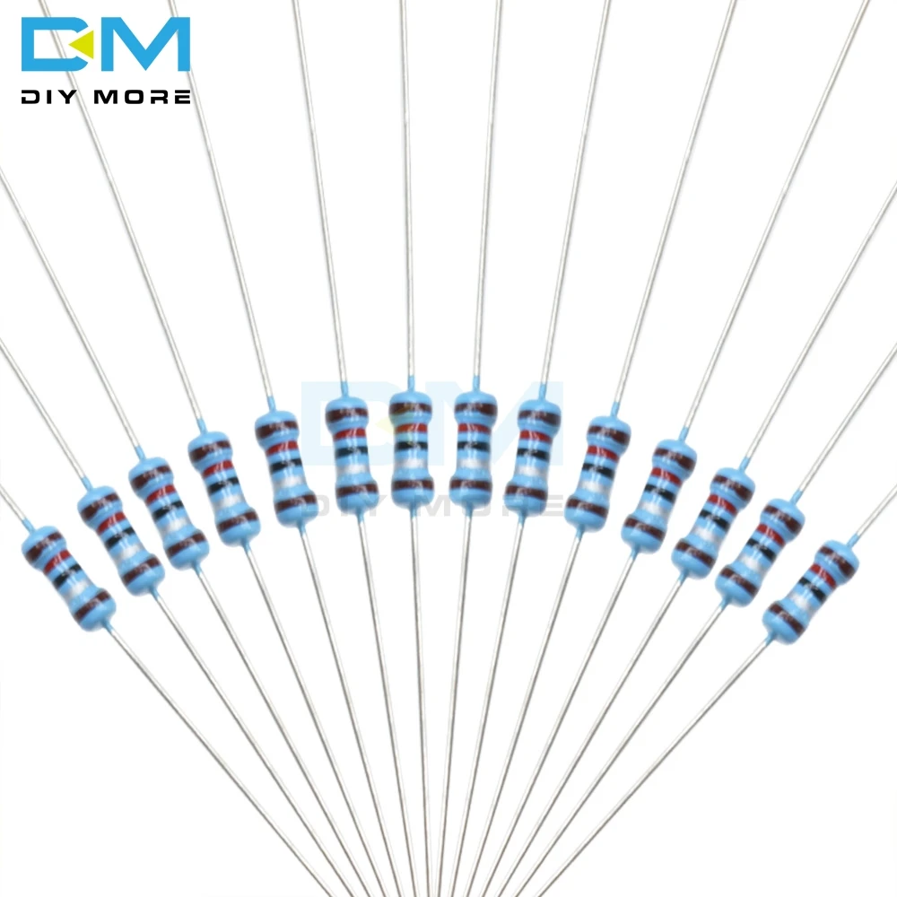 100 шт. 1/4W 0,25 W металлический пленочный резистор+ 1%-1% 0R-10M 0Ohm-10Ohm 100R 220R 330R 1K 1,5 K 2,2 K 3,3 K 4,7 K 100K 1 м 2 м Ом резистор