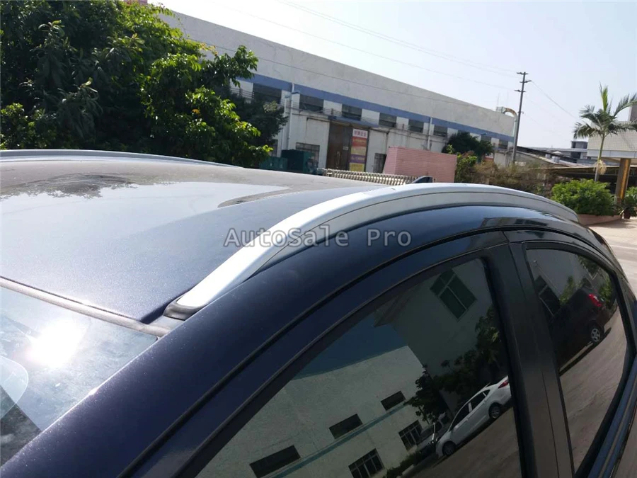For honda xrv X-RV 2015 2016 2017 2018 سبائك الألومنيوم الفضة أعلى سقف القضبان الرف الجانب القضبان الديكور تقليم السيارات التصميم