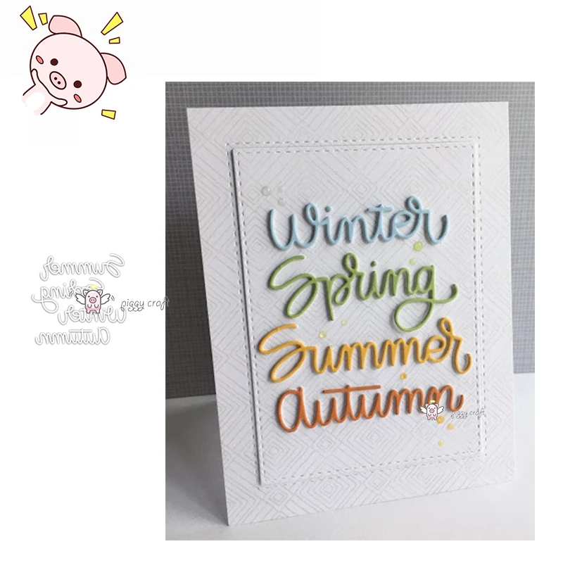 

PP Craft metal cutting dies cut die mold Four seasons letter Scrapbook paper craft knife mould blade punch stencils dies