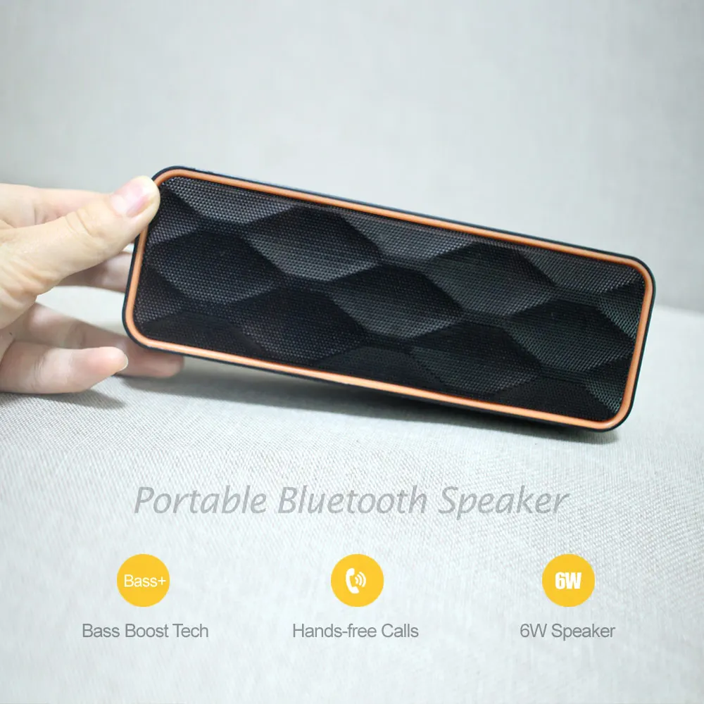 

Portable Mini 4.2 Bluetooth Wireless 6W Speaker Rechargeable FM SD AUX speaker Sound System stereo Music surround Audio Player