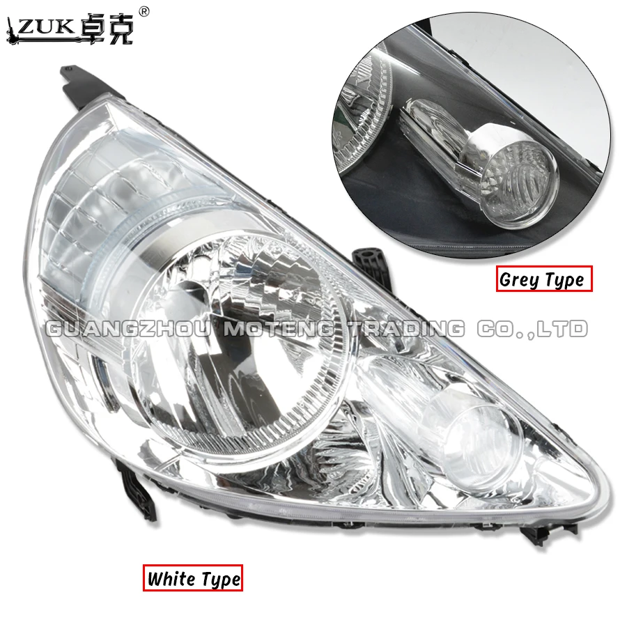 ZUK Brand New Front Headlight Headlamp Head Light Lamp For HONDA FIT JAZZ 2005 2006 2007 2008 GD1 GD3 Left Right Grey White