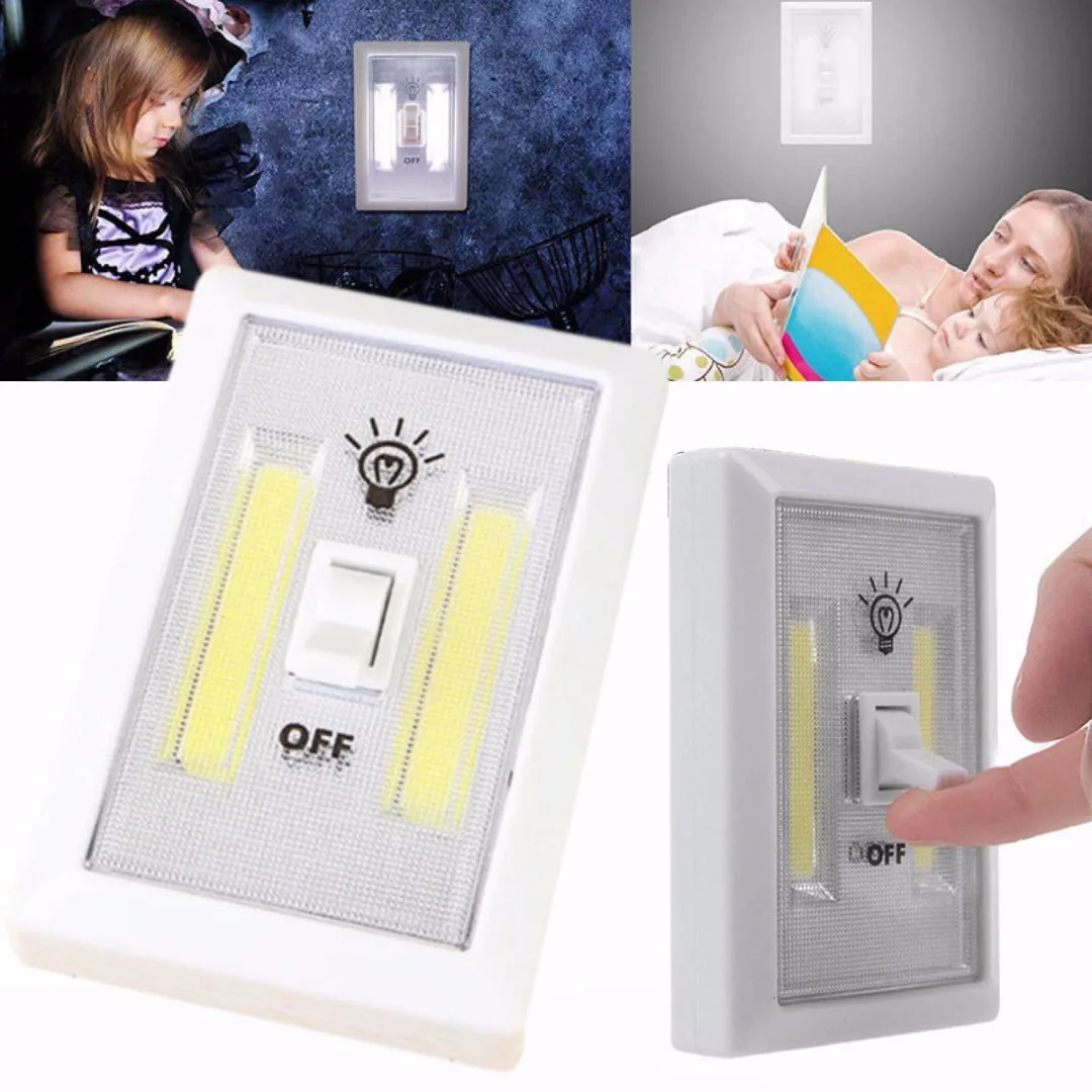 1set 3W COB LED Wireless Wall Switch Closet Cordless Night Light Battery Operated 2019 New