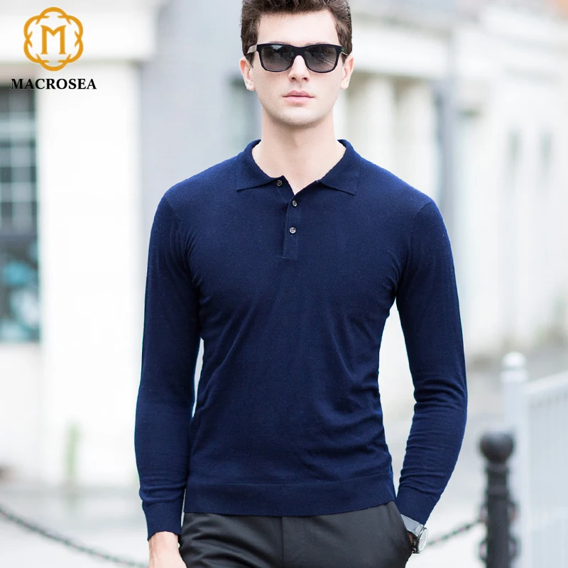 MACROSEA 100% Wool Knitting Men's Formal Sweaters for