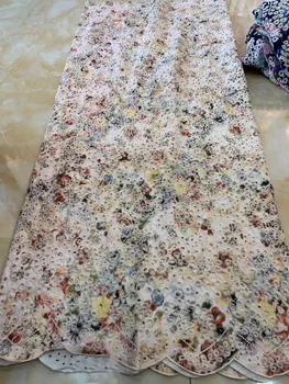 

Multicolor African Lace Fabric 3 d Flowers Embroidery Polyester French Net Lace Fabrics High Quality Latest African Laces 2019