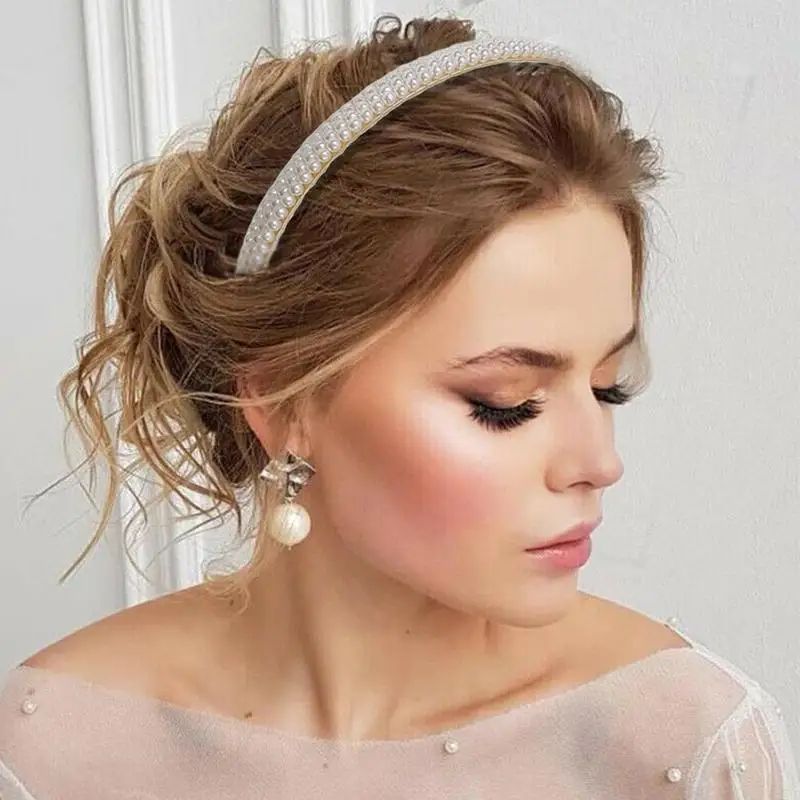 

Luxury Trendy Big Pearl Headband for Women Elegant Headband Wild Personality Fashion Turban Girls Hair Headwear