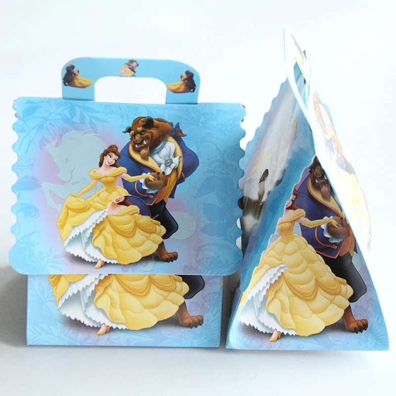 Beauty and the beast cartoon theme paper candy box gift box wedding Kids Birthday party decoration boy girl party supplies