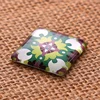 Mixed Fashion Flowers Glass Square Cabochons Transparent Dome for Jewelry Making DIY Findings Flat Back 10mm 15mm 20mm 25mm ► Photo 2/4