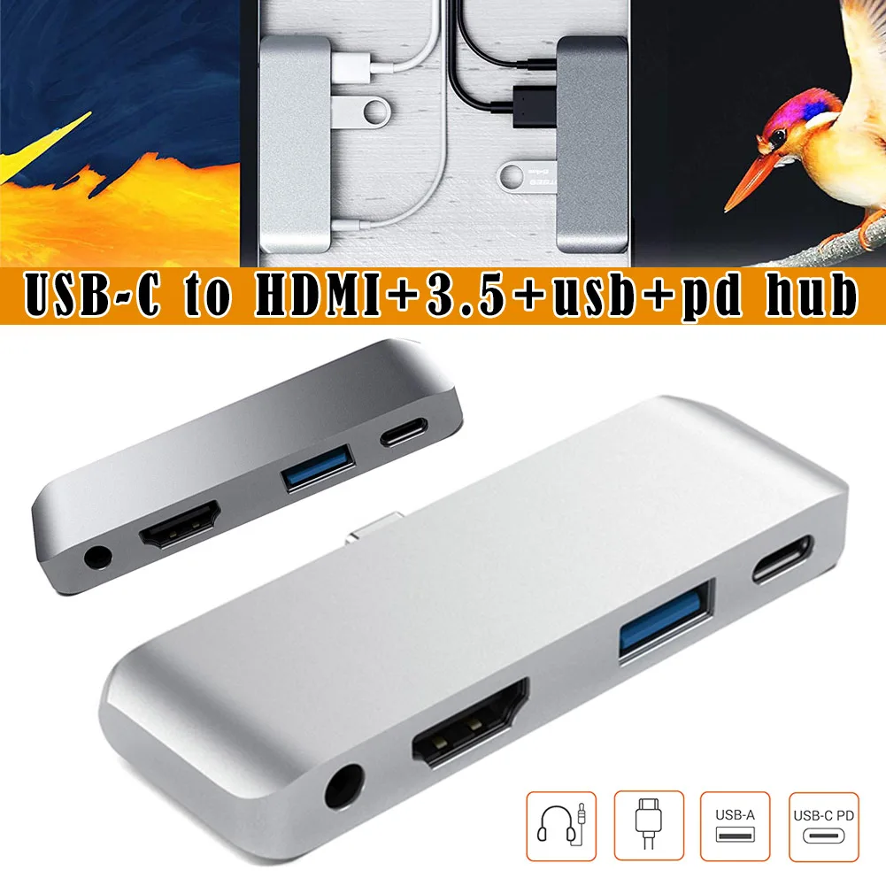 Type C Hub Adapter with USB C PD Charging 4K HDMI USB 3 0 3 5mm Headphone Jack for Mobile Pro New Arrival