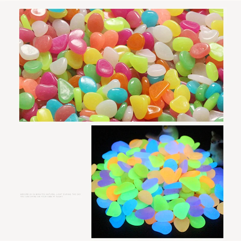 

20pcs / bag of gravel for your garden yard glowing in dark cobblestone stone for walkway wedding party night light jewelry6ZDZ39