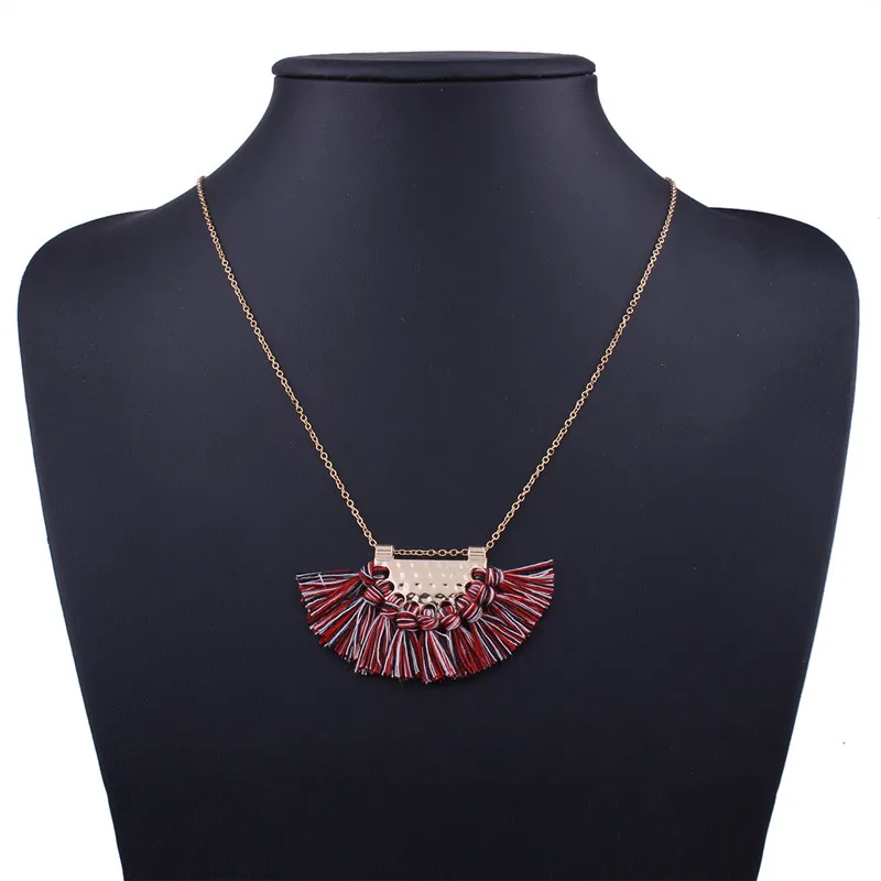 LZHLQ длинное кистовое ожерелье для женская одежда в винтажном стиле эффектное модное ожерелье Этнические милые ювелирные изделия - Окраска металла: Colorful