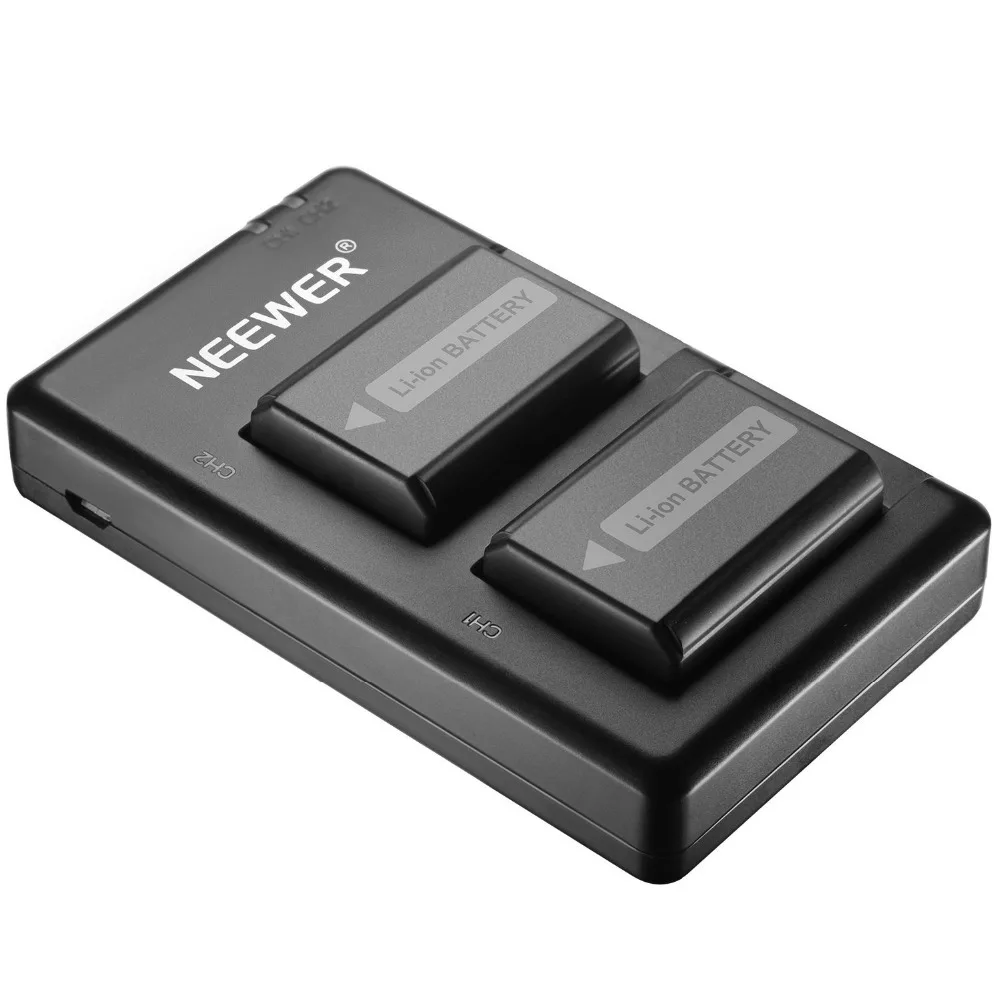 Achat Neewer NP FW50 ensemble de chargeur de batterie d appareil photo pour Sony (paquet de 2 Batteries de rechange, 1100 mAh, double chargeur d entrée Micro USB)