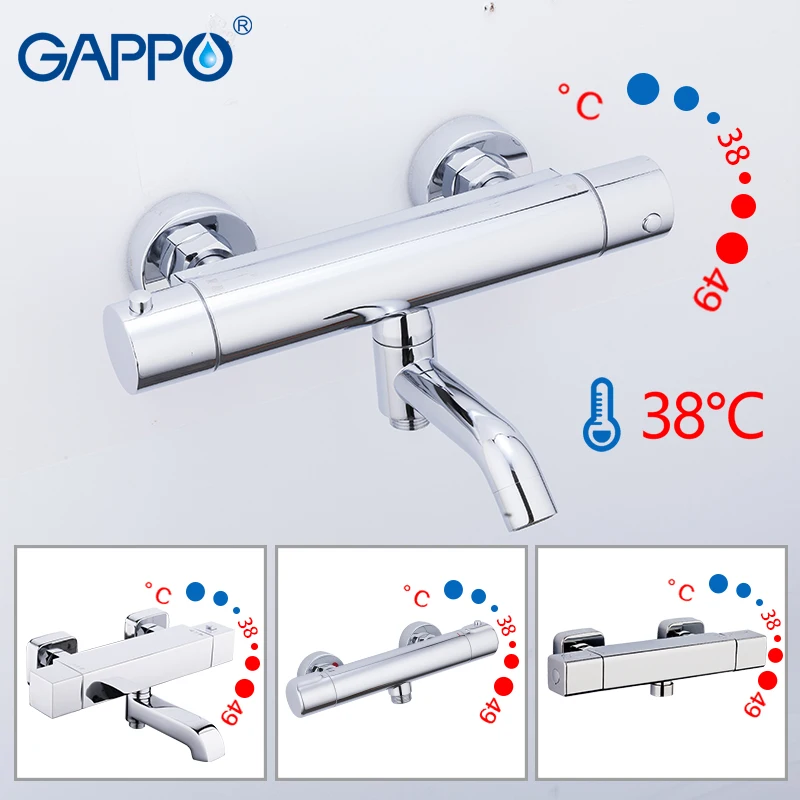GAPPO Sanitary Ware Suite bath mixer thermostatic wall mounted bathtub faucet thermostatic bath water mixer tapware griferia GAPPO Sanitary Ware Suite bath mixer thermostatic wall mounted bathtub faucet thermostatic bath water mixer tapware griferia