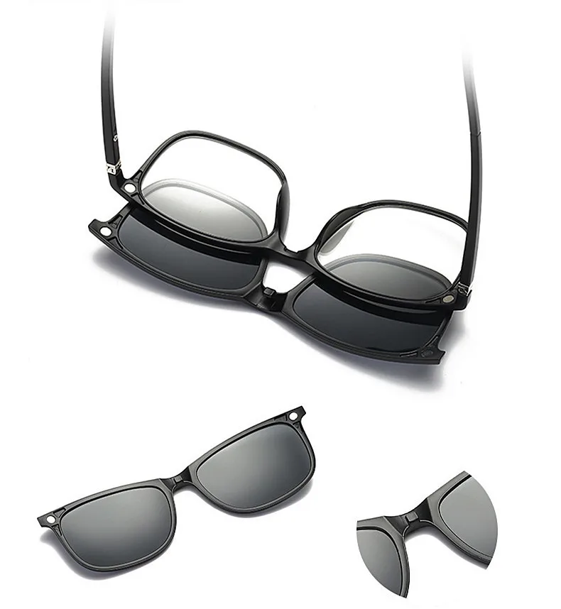 Brightzone очень легкие TR-90 магнитный зажим поляризованные серые 3D солнцезащитные очки для ночного вождения мужские и женские солнцезащитные очки Оптическая Оправа очков для близорукости
