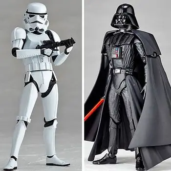 

2pcs Black Star Wars Series Darth Vader Stormtrooper White Soldier 6.5" Toy Gift