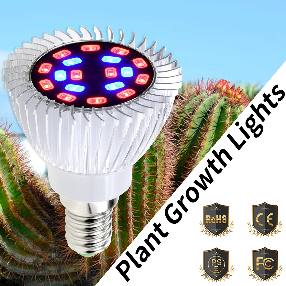 WENNI растут светодиодный полный спектр E27 светодиодный свет растения растут палатка E14 парниковых Фито лампы 20 W комнатные для выращивания
