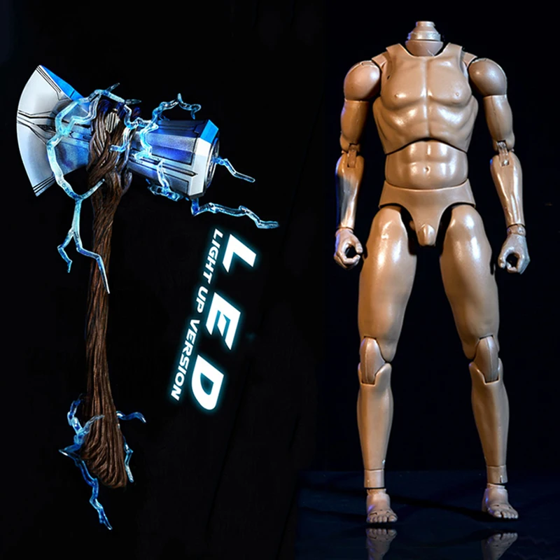 

1/6 Scale The Avengers Raytheon Thuder Axe Thunder Storm Axe Model Figure Fit For 12" Body Action Figures DollWith LED Light