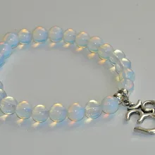SN0190 Мала Браслет Opalite натуральный ясновидение видения интуиция браслет натуральный камень браслет Ом yoga браслет
