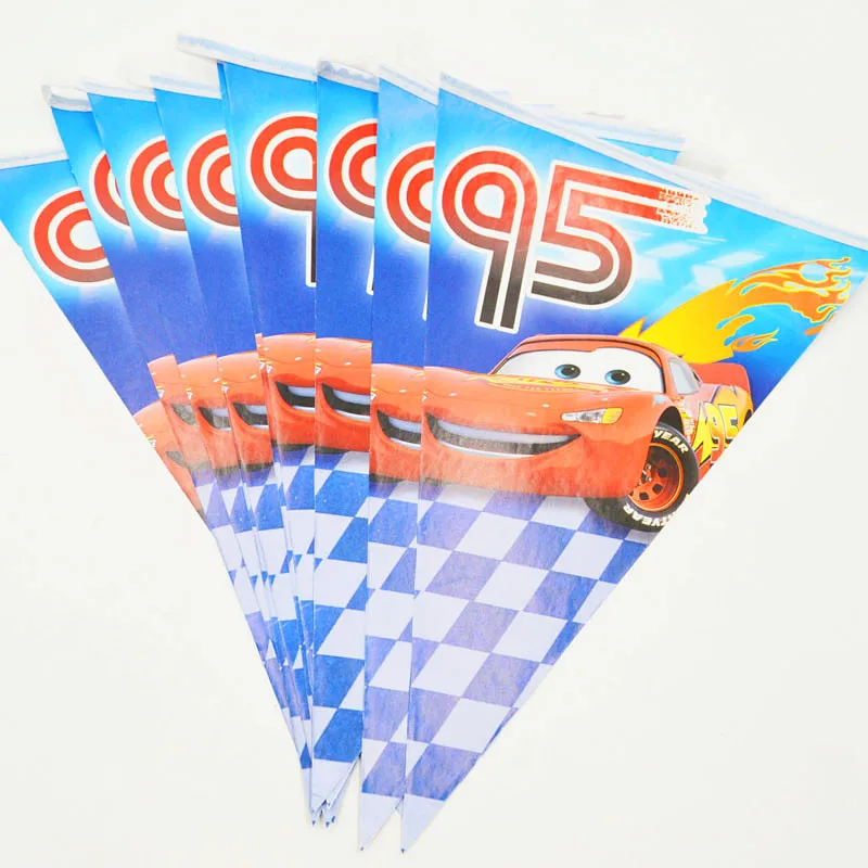 

Disney Lightning McQueen Design Paper Pennant Banners Cars Theme Kids Favor Party Decoration Birthday Party Flag Supply 10pc/Lot