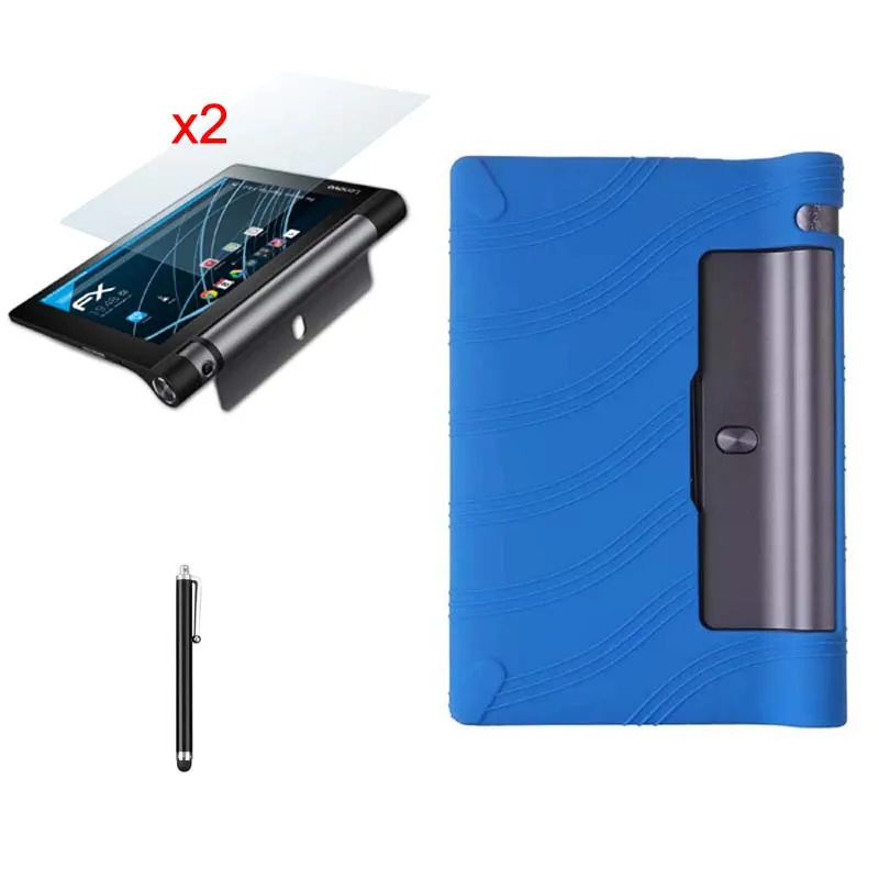 

Ultra Slim Luxury Silicon Soft Cover Smart Shell Silicone Case + 2 * Matte Films + Stylus For Lenovo Yoga Tab 3 Tab3 850F/M/L 8"