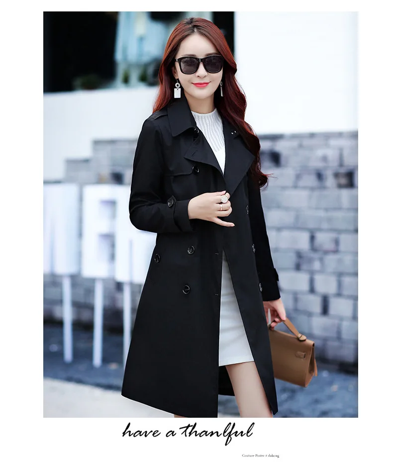 Высокое качество, Осеннее Новое Брендовое модное женское классическое двубортное пальто, водонепроницаемый плащ, деловая верхняя одежда