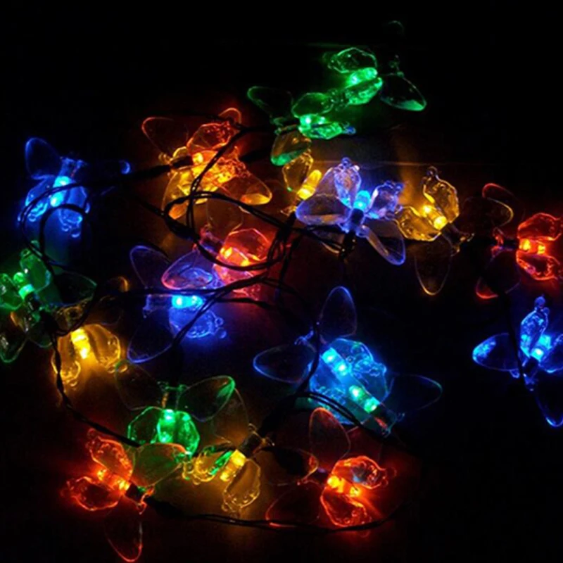 4.5M20LED Solar Light Outdoor Butterfly Solar Light String Fairy Lighting Garland Solar Powered Christmas Wedding Party Decor (7)