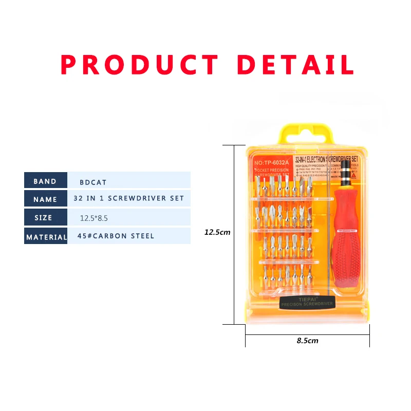 BDCAT 32 в 1 Многофункциональный Набор отверток, сменная Прецизионная отвертка, биты для мобильного телефона, ручной ремонт, набор ручных инструментов