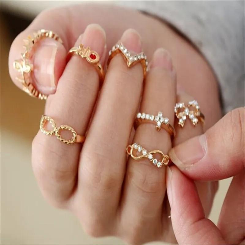 Infinity Links Stackable Ring Gold Plated,6