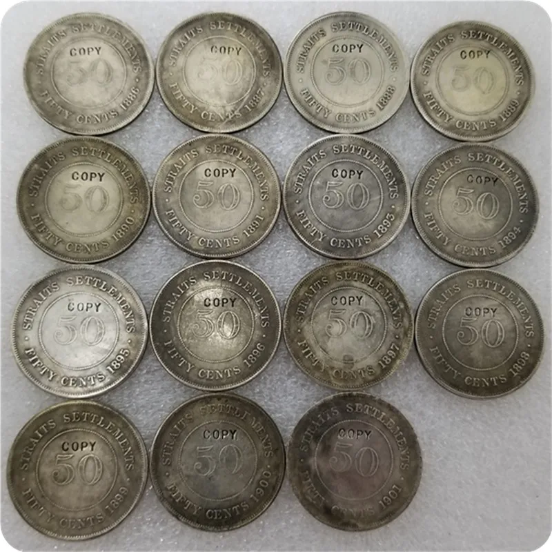 

1886-1901 Straits Settlements Queen Victoria 50 Cent COPY COINS