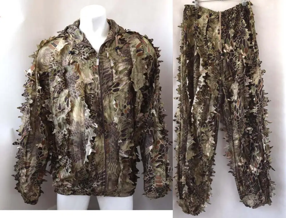 3D HIGHLANDERTM лист питон Камуфляжный костюм Ghillie бионический тренировочный