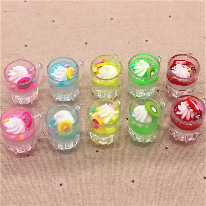 

5pcs New Design Colorful 3D Plastic Sundae Cup DIY Craft/Jewelry Accessory,23*37mm