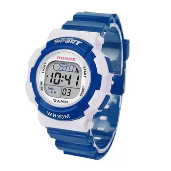 

Child Kids Students Silicone Alarm Date Week Digital Jelly Wrist Watch Gift Electronics Military Watch new