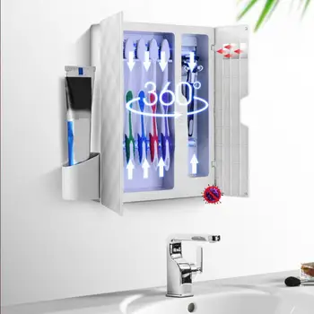 

Antibacteria 2 in 1 UV Light Ultraviolet Toothbrush Sterilizer Toothbrush Holder Cleaner Automatic Toothpaste Dispenser