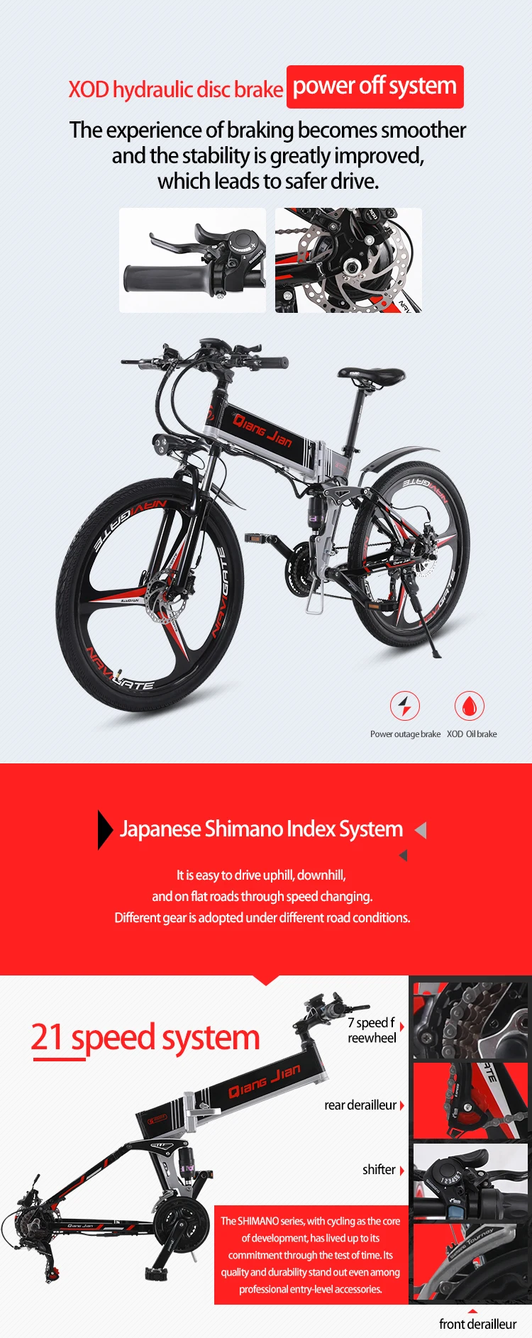 Best Motor Portable Electric Bicycle With 26 "2019 New Built-in Lithium Battery Electric Bicycle, Folding Electric Bike Off Road 10