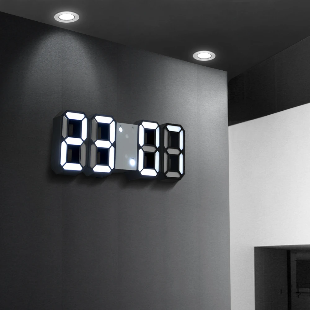 3D проснуться ночник USB LED цифровой настенные часы Настольный Будильник 12/24 часов Дисплей электронные часы домашнего украшения
