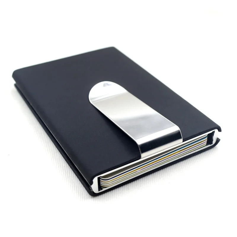 

Black Quality Credit Card Holder Waterproof Cash Money Pocket Box Aluminum Business Men ID Card Holder Gift Wallets