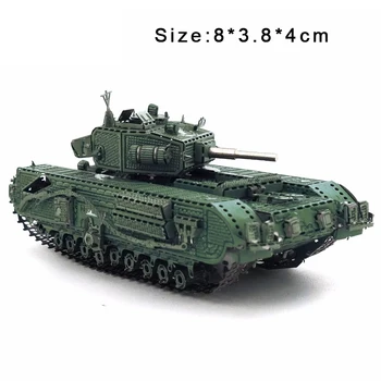 

Color Churchill Tank 3D DIY Stereoscopic Metal Puzzle Nano-dimensional Assembling Model Birthday Gift Decoration Collection Toy