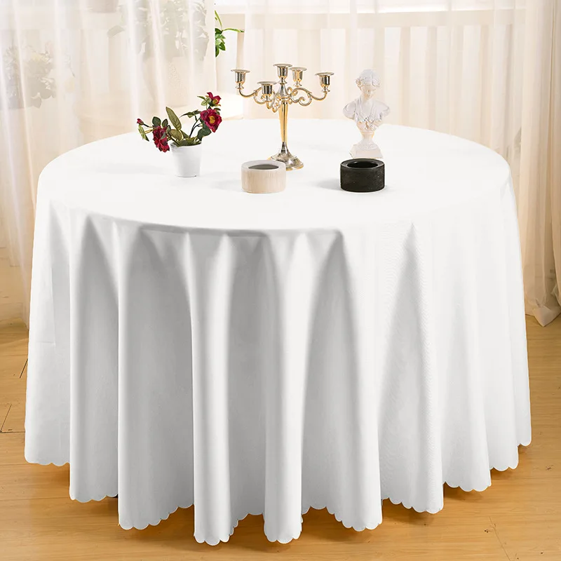 Скатерть для круглого стола Свадебная скатерть вечерние прямоугольный обеденный стол ткань для Декор для дома отеля - Цвет: Белый