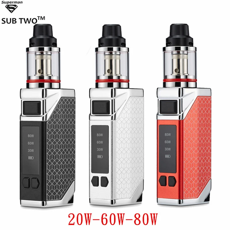 SUB TWO BOX 80W VAPE Kit 2200mah Battery Electronic Cigarette Adjustable Wattage Led Light Display Vape Pen Huge Vapor Mod SUB TWO BOX 80W VAPE Kit 2200mah Battery Electronic Cigarette Adjustable Wattage Led Light Display Vape Pen Huge Vapor Mod
