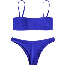 ZAFUL Women Straps Bikini Set Cami Bralette Tied Reversible Bikini 2019 Swimwear Lady Sexy Summer Beach Swimsuit Bathing Suit zaful bikini new padded spaghetti straps bikini set cami string bralette bathing suit swimwear brazilian swimsuit women biquni