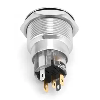 

Switch Light Switch 20Pcs 22mm Self-Locking Type Flat Ring Light NC + NC + C Stainless Steel Button Switch Switch