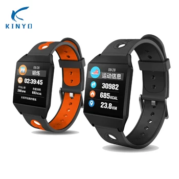 

KINYO Heart rate Smart band waterproof wristband GPS movement sleep Fitness tracker Smart bracelet color screen for android ios