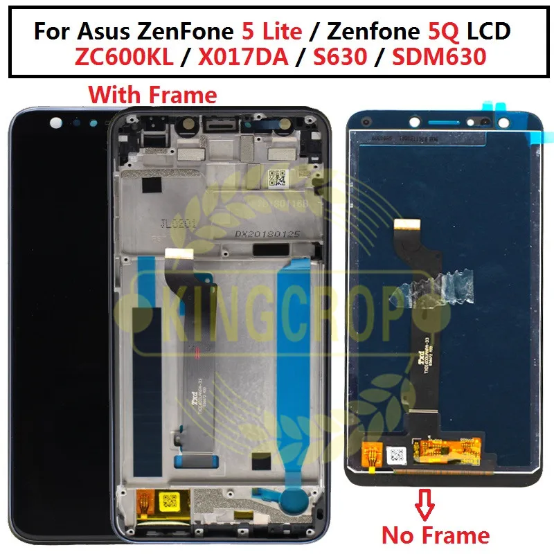 

For 6.0" Asus ZenFone 5 Lite 5Q X017DA LCD ZC600KL S630 SDM630 LCD Display Touch Screen Digitizer Assembly for Asus ZC600KL LCD