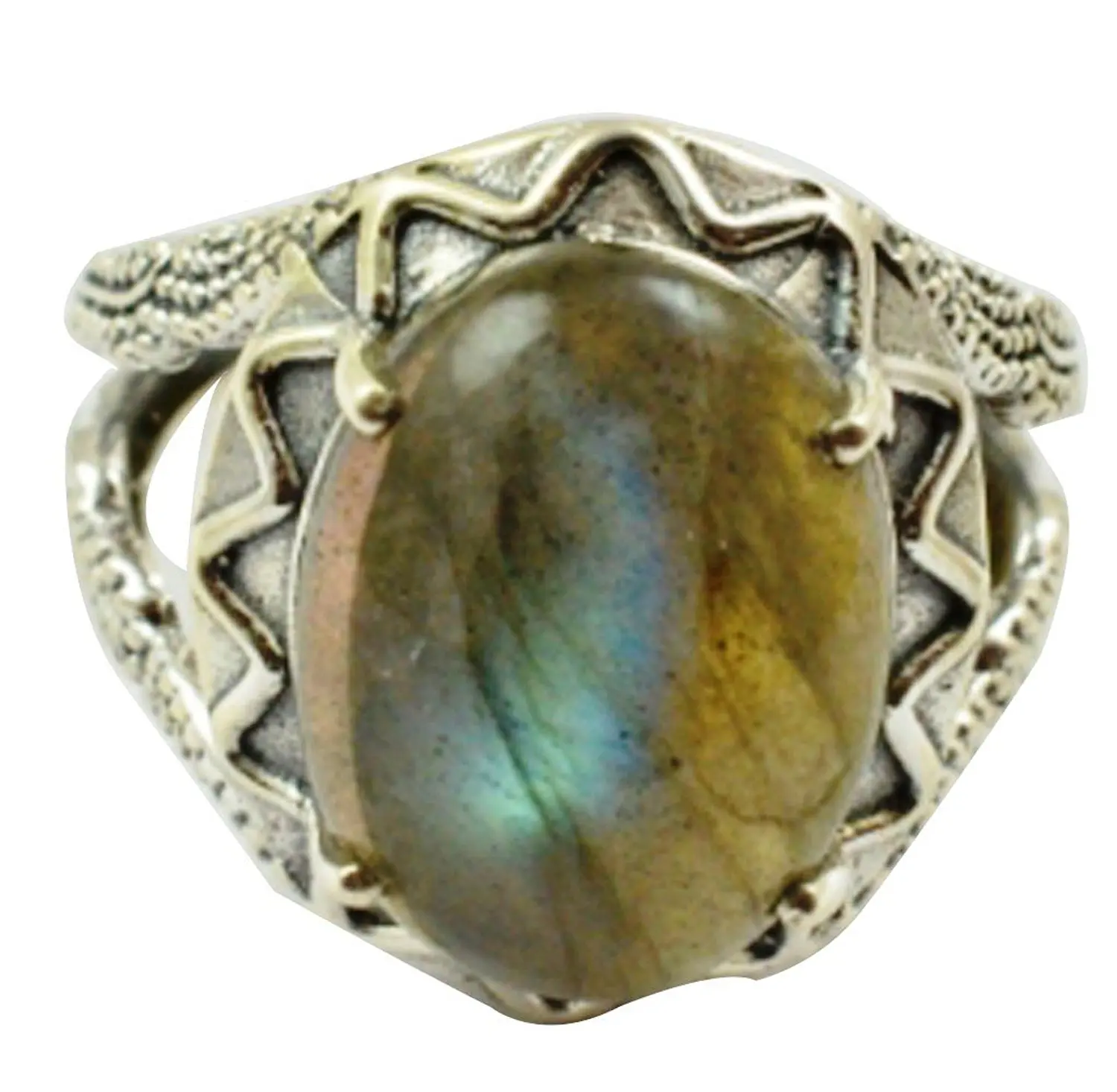 

Lovegem Genuine Labradorite Ring 925 Sterling Silver,Size:8 , AR3107