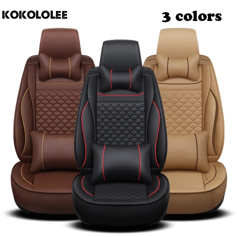 [Kokoleee] Кожаные чехлы для автомобильных сидений changan cs35 skoda octavia 1 2 vesta lada rx 2/3 passat b5.5