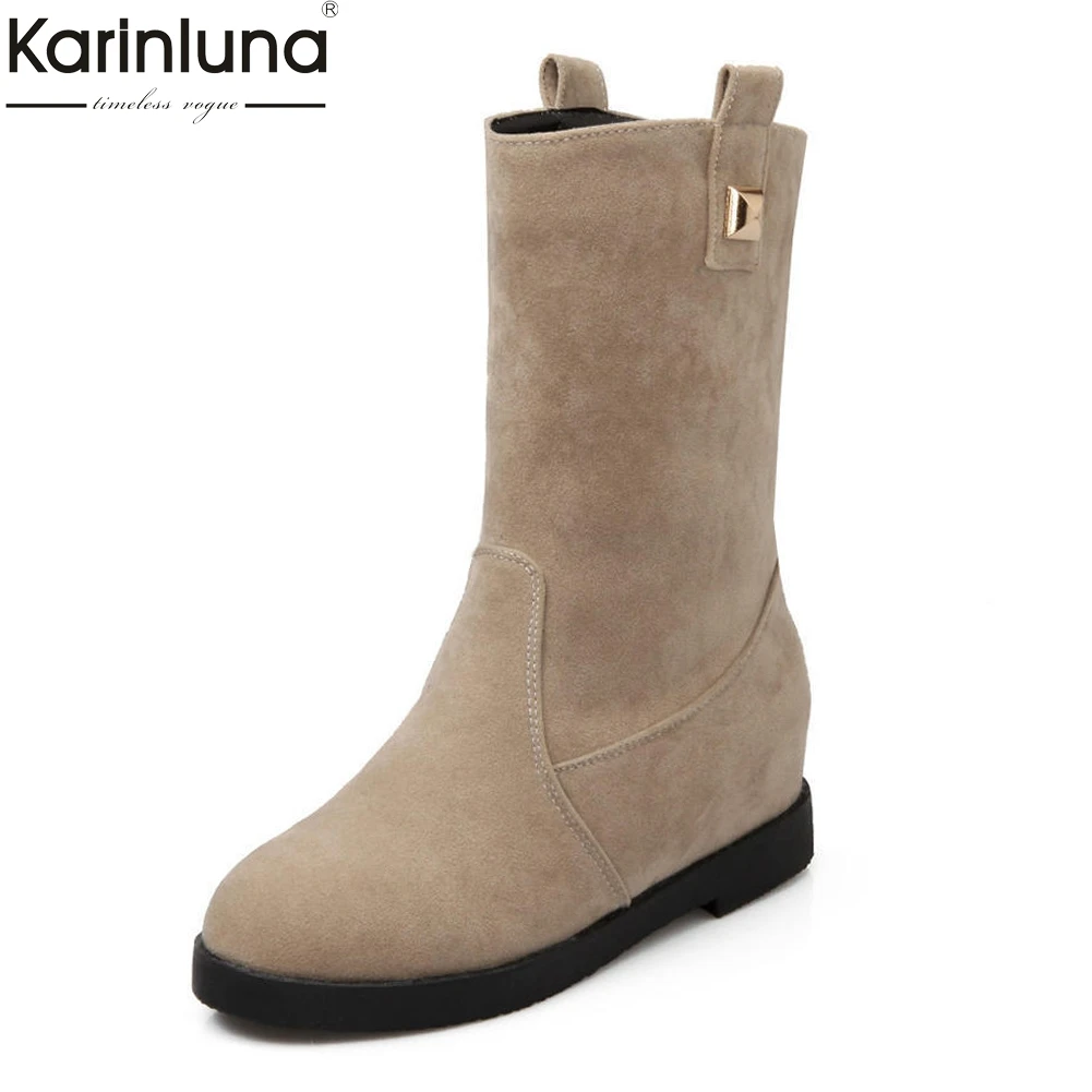 

KarinLuna 2018 leisure large size 34-43 add warm plush woman boots women's Shoes Woman fashion winter mid-calf boot Shoes boots