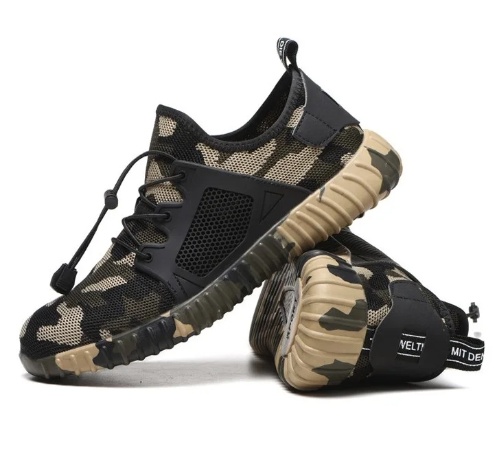 Breathable Mesh Steel Toe Soft Anti-piercing Work Boots Safety Shoes Men Light Sneaker Indestructible Plus size 36-48