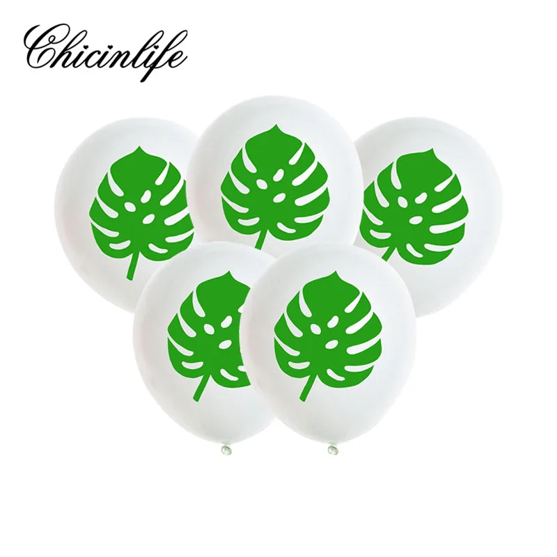 

Chicinlife 10Pcs green white Leaf wild Party Balloon Kid's Birthday Party Baby Shower wedding Summer Party Balloon Decorations