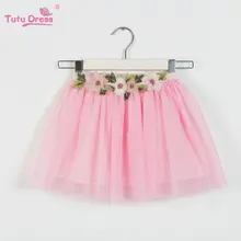 От 2 до 12 лет Одежда для девочек юбка-пачка Дети Принцесса Девушки Цветы Юбки Милая пышная детская одежда для малышей
