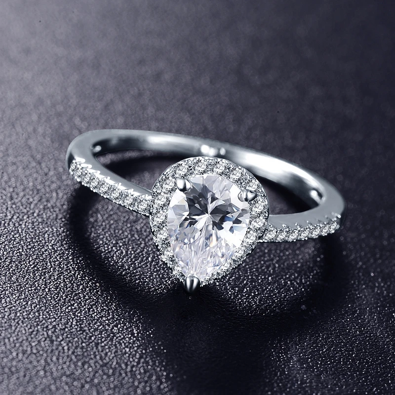 ANFASNI Unique Design Elegant Wedding Rings Silver Color Micro Inlay AAA Zirconal For Unisex Jewelry Bijouterie CRI0137-B