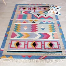 Индийское килим Kilrim шерсть ручное плетение ковер хит цвет дети прекрасный розовый цвет спальня Carpetgc193kilimyg40